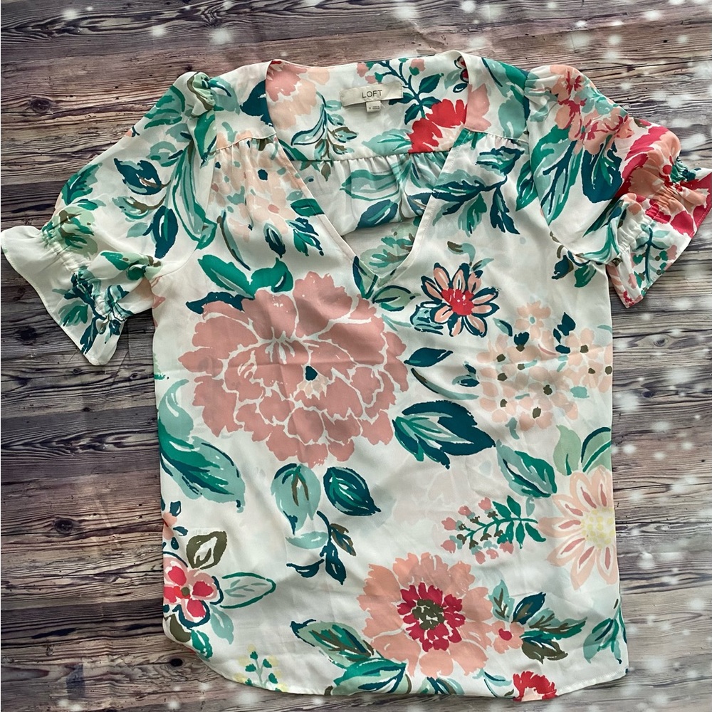 NWOT V-Neck Floral Blouse from Loft